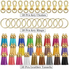 img 3 attached to 🔑 100Pcs Gold Tassels for Crafts - Keychain Tassel Set with Lobster Clasp Keychains and Rings. Ideal for Acrylic Blank Keychains, Shrinky Dinks, and DIY Projects