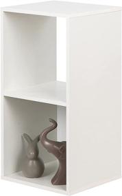 img 3 attached to 📚 PACHIRA E-Commerce Wooden Storage Cubes: 2-Tier White Bookcase Unit Shelf and Closet Cabinet