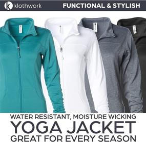 img 2 attached to 🧥 Womens Yoga Jacket - Lightweight, Slim Fit, Full Zip Up Athletic Workout Jacket by Klothwork