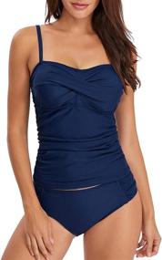 img 4 attached to Women's GRND Bandeau Tankini Swimsuit: Stylish Swimwear for Swimsuits & Cover Ups