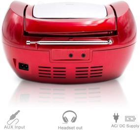 img 1 attached to Lauson Woodsound CP542 Radio CD Player with MP3 capability, Portable Boombox with USB port, Stereo USB & MP3 Player, Headphone Jack (3.5mm), Red