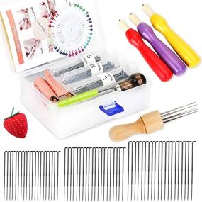 img 4 attached to 🧵 Lokunn 113 Pieces Felting Needles: Wool Felting Needle Tool Kit with Colored Wood Handles, Awl, and Instruction – Complete DIY Needle Felting Supplies in 3 Sizes