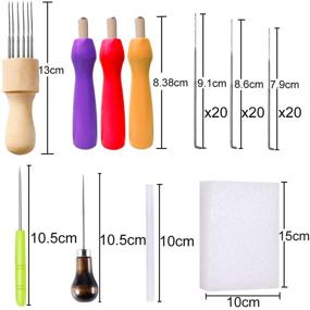 img 3 attached to 🧵 Lokunn 113 Pieces Felting Needles: Wool Felting Needle Tool Kit with Colored Wood Handles, Awl, and Instruction – Complete DIY Needle Felting Supplies in 3 Sizes