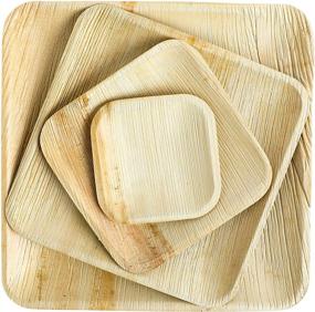 img 1 attached to 🌿 4 inch Mini Tasting Party Plates - Biodegradable Palm Leaf Plates - 25 Bamboo-look Disposable Plates - Eco-Friendly Alternative - Heavy-Duty Paper Plates - Great for Appetizers by brheez