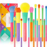 💄 vibrant and versatile: docolor makeup brushes 15 pcs colourful makeup brush set - premium kabuki brushes for flawless face, eyes, and cheeks logo