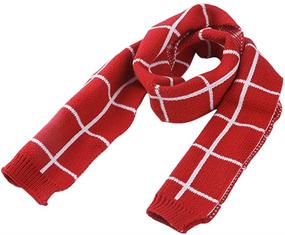 img 3 attached to Knitted Neckerchief Scarves with Classic Lattice Pattern - Essential Accessories for Girls