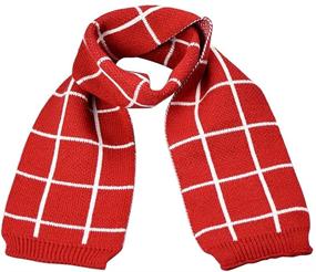 img 4 attached to Knitted Neckerchief Scarves with Classic Lattice Pattern - Essential Accessories for Girls