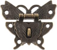 🦋 odtojoy antique bronze butterfly cabinet latch: vintage decorative mini lock for jewelry box, chest, toolboxes & suitcases - includes screws (bronze) логотип