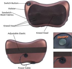 img 3 attached to Идеальная релаксация: Поворачивающаяся массажная подушка с 8 головками и функцией подогрева для дома, офиса и автомобиля