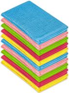 🌈 decorrack 10 pack kitchen dish towels: small 100% cotton cloths for versatile cleaning - ideal for dishes, kitchen, bar, counter and car – spring colors (pack of 10) logo