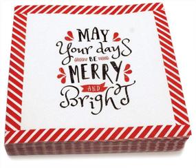 img 2 attached to 🎄 Festive & Fun Xmas Paper Napkins: Decorative Merry Christmas Quote Napkins for Holiday Dinners, Buffets & Parties - 40 Ct