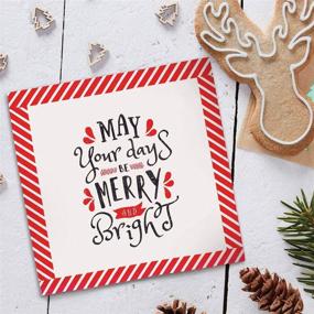 img 1 attached to 🎄 Festive & Fun Xmas Paper Napkins: Decorative Merry Christmas Quote Napkins for Holiday Dinners, Buffets & Parties - 40 Ct