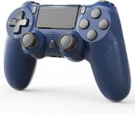 gobub wireless controller remote - double vibration, audio function - 1000mah battery - ps-4/pro/slim compatible - touchpad joystick game controller (blue) логотип