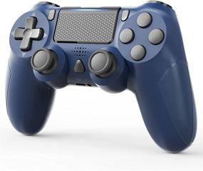 img 4 attached to Gobub Wireless Controller Remote - Double Vibration, Audio Function - 1000mAh Battery - PS-4/Pro/Slim Compatible - Touchpad Joystick Game Controller (Blue)