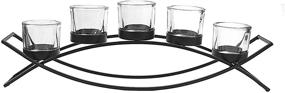 img 4 attached to 🕯️ Enhance Your Home Decor with Seraphic Tealight Candle Holder: Perfect for Coffee, Kitchen, Dining Table Centerpieces - Black, Clear Chunky 5 Cups