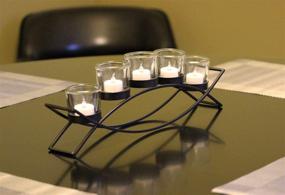 img 3 attached to 🕯️ Enhance Your Home Decor with Seraphic Tealight Candle Holder: Perfect for Coffee, Kitchen, Dining Table Centerpieces - Black, Clear Chunky 5 Cups