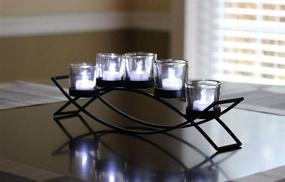 img 2 attached to 🕯️ Enhance Your Home Decor with Seraphic Tealight Candle Holder: Perfect for Coffee, Kitchen, Dining Table Centerpieces - Black, Clear Chunky 5 Cups