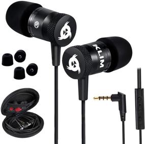 img 4 attached to 🎧 2021 KLIM Fusion Earbuds with Mic & Memory Foam - Long-Lasting Wired Earphones for Superior Sound - Black