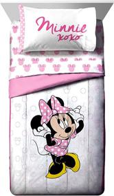 img 3 attached to 🐭 Серия постельного белья "Minnie Mouse XOXO" с двумя кроватями - 5 предметов с одеялом и комплектом постельного белья - ультра-мягкий полиэстер, стойкий к выцветанию - официальный продукт от Jay Franco