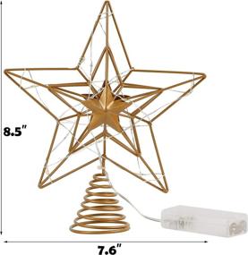 img 3 attached to 🎄 Lulu Home Christmas Tree Topper - 8.5x7.6 inches Golden LED Star - 15 Lighted Xmas Tree Topper - Tree Ornament Decoration