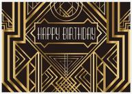 allenjoy 7x5ft gatsby themed backdrop for adult wedding party decoration in black and gold | roaring 20s art decor 1920s happy birthday supplies for children | photography pictures photo studio booth logo