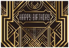 img 3 attached to Allenjoy 7x5ft Gatsby Themed Backdrop for Adult Wedding Party Decoration in Black and Gold | Roaring 20s Art Decor 1920s Happy Birthday Supplies for Children | Photography Pictures Photo Studio Booth