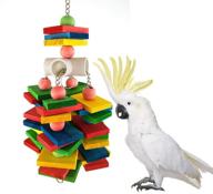 alysontech large parrot chew toy - ideal for macaw, african greys, cockatoo, eclectus, budgies, parakeet, cockatiel, conure, lovebirds - wooden cage toy logo