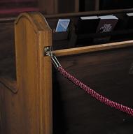 permanent pew reservation brackets burgundy logo