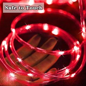 img 1 attached to 🎄 Enhance Your Holiday Décor with 33ft 100 LED Christmas Solar Rope Lights – Waterproof Tubing String Lights for Outdoor Trampoline House Party Carnival Decorations