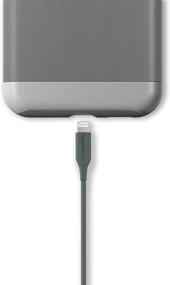 img 1 attached to Основы Amazon, сертифицированный MFi USB-A кабель для передачи заряда для Apple iPhone и iPad - Midnight Green, 1 фут.