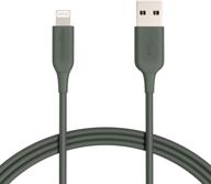 основы amazon, сертифицированный mfi usb-a кабель для передачи заряда для apple iphone и ipad - midnight green, 1 фут. логотип