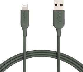 img 4 attached to Основы Amazon, сертифицированный MFi USB-A кабель для передачи заряда для Apple iPhone и iPad - Midnight Green, 1 фут.