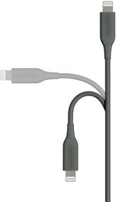 img 3 attached to Основы Amazon, сертифицированный MFi USB-A кабель для передачи заряда для Apple iPhone и iPad - Midnight Green, 1 фут.