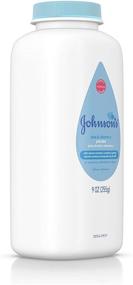 img 3 attached to Johnson's Baby Powder: Hypoallergenic Cornstarch Aloe & Vitamin E, 9oz - Pack of 3