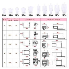 img 2 attached to 🔌 Hilitchi 580 шт. 2.8мм автомобильный электрический набор разъемов - набор контактных штекеров для жгутов проводов для соединений из 2 3 4 6 9 пинов, включает корпус контактного штекера - автомобильные проводные соединители