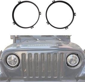 img 4 attached to 🚙 u-Box 7 inch Headlight Mounting Bracket Retainer Ring Mount in Black for 1997-2006 Jeep Wrangler TJ