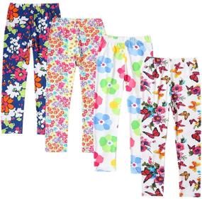 img 4 attached to Girls Floral Leggings Length Footless