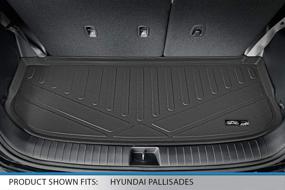 img 3 attached to SMARTLINER All Weather Custom Cargo Trunk Liner Floor Mat: 2020-2022 Hyundai Palisade - Enhanced Protection for 3rd Row, Black