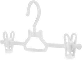 img 4 attached to HANGERWORLD 11.8-inch Child Toddler Infant Pant and Skirt Hangers with Clips, Swivel Hook (20 Count, White) - Optimize Your Search!