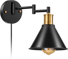 img 3 attached to 🔌 Vintage Industria Wall Sconce Plug in, Licperron Antique Style Adjustable Wall Light with Plug in Cord, Farmhouse Bathroom Vanity Bedroom Kitchen Bar Wall Sconce 2 Pack