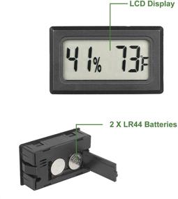 img 3 attached to 🌡️ Qooltek Mini Hygrometer Thermometer: LCD Display for Temperature and Humidity Measurement in Incubators, Reptile Habitats, and Humidors (In Fahrenheit)