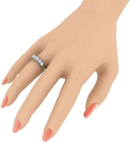 img 1 attached to Carat 5 Stone Diamond Wedding White Women's Jewelry