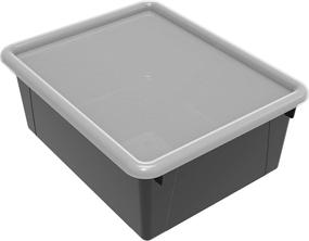 img 3 attached to 📚 Storex Deep Storage Tray – Letter Size Organizer Bin with Non-Snap Lid, Ideal for Classroom, Office, and Home Use - Black, Pack of 5 (62543U05C)