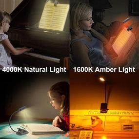 img 1 attached to HONWELL Amber Book Light: Rechargeable Clip-on Reading Light for Bedtime, Dimmable 📚 Amber Light to Block Blue Light, Perfect for Kids, Bookworms, and Cozy Reading