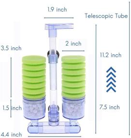 img 1 attached to Capetsma Aquarium Filter Sponge Fish Tank Filter Kit - Ultra Quiet Sponge Filter for Aquarium Air Pump, Includes Spare Sponge and Bio Balls