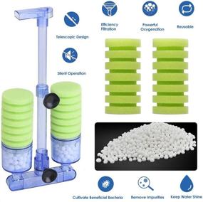 img 2 attached to Capetsma Aquarium Filter Sponge Fish Tank Filter Kit - Ultra Quiet Sponge Filter for Aquarium Air Pump, Includes Spare Sponge and Bio Balls