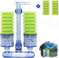 capetsma aquarium filter sponge fish tank filter kit - ultra quiet sponge filter for aquarium air pump, includes spare sponge and bio balls logo