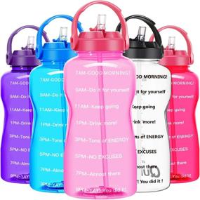 img 4 attached to 💧 Stay Hydrated on the Go: BuildLife Half Gallon Water Bottle with Straw, Phone Holder Handle, and Motivational Time Marker – BPA Free and Leakproof for Fitness, Sports, Office, and Outdoor Activities