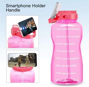 img 3 attached to 💧 Stay Hydrated on the Go: BuildLife Half Gallon Water Bottle with Straw, Phone Holder Handle, and Motivational Time Marker – BPA Free and Leakproof for Fitness, Sports, Office, and Outdoor Activities