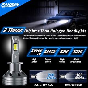 img 2 attached to 🔦 Fahren H1 LED Headlight Bulb, 60W 10000 Lumens Ultra Bright LED Headlights Conversion Kit 6500K Cool White IP68 Waterproof, Set of 2